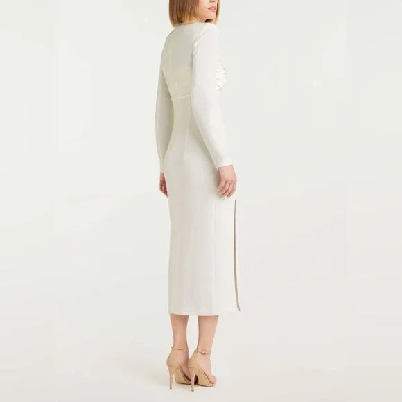 Cinq A Sept NWT Pauline Sweetheart Cutout Ivory Long Sleeve Midi Dress -  threedaughtersproperties.com